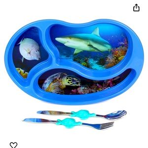 Kids Divided Plate w/Utensils
